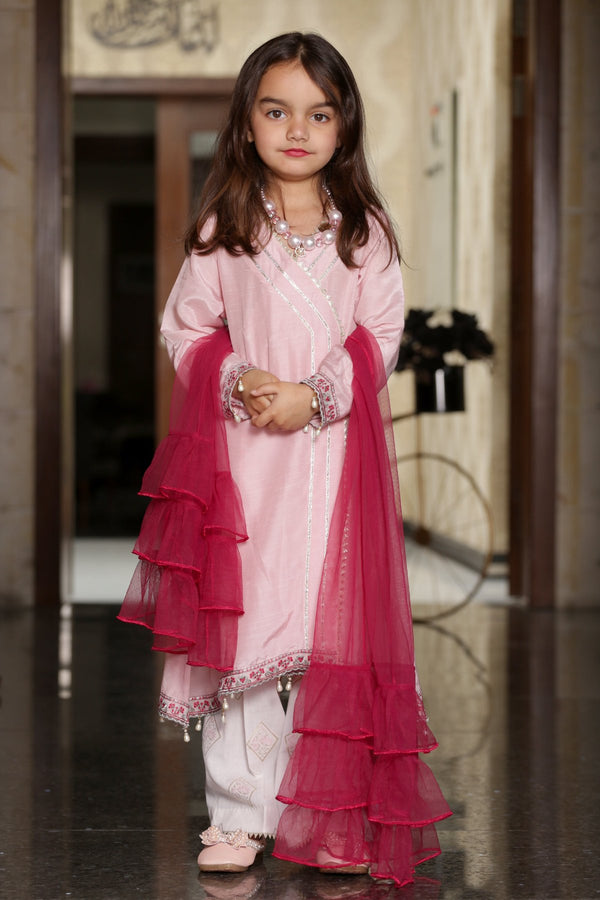 Pink Jacquard 3-pc Suit