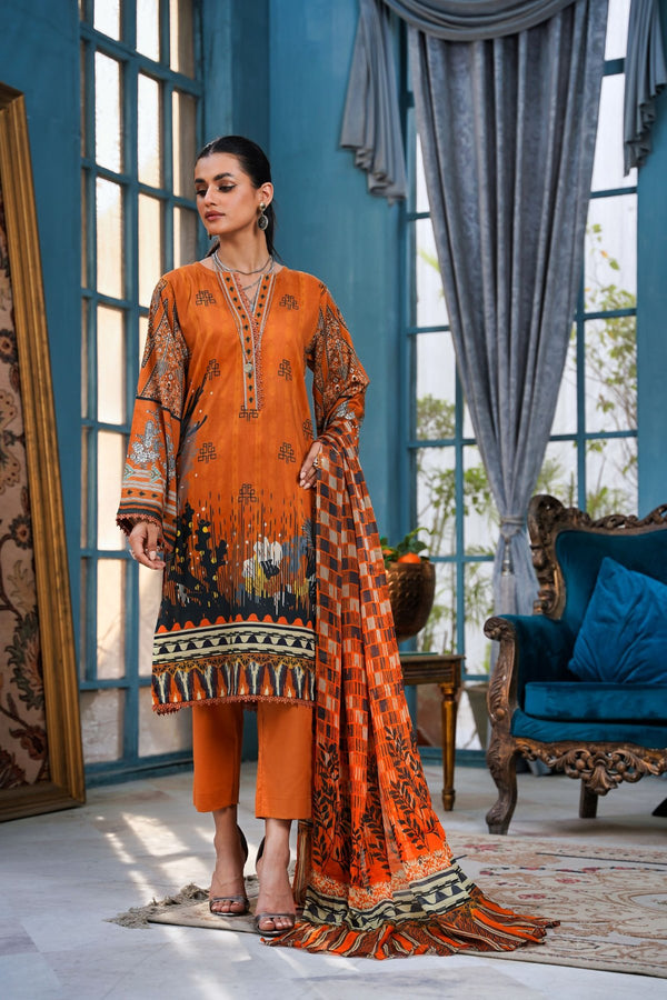 Unstitched 3 Piece Elegant Suit