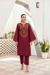 Maroon Embroidered Poplin Suit