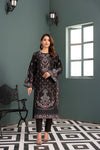 Black Embroidered Poplin Suit