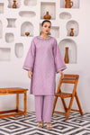 Light Purple Embroidered Poplin Suit