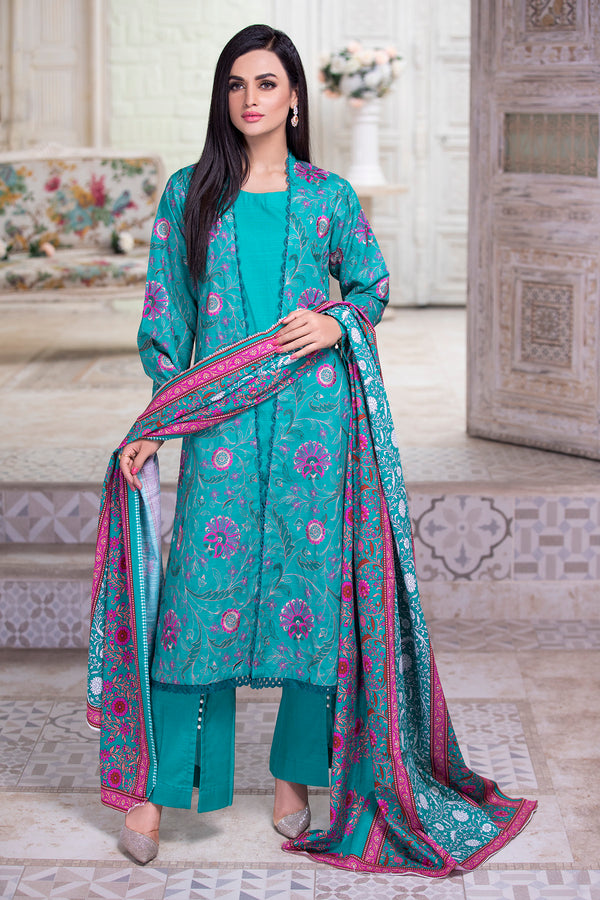 3 Piece - Embroidered Ziba Khaddar Suit