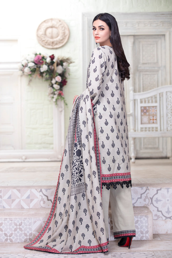 ZIBA Khaddar 3 Pcs Stitched- Backside pose