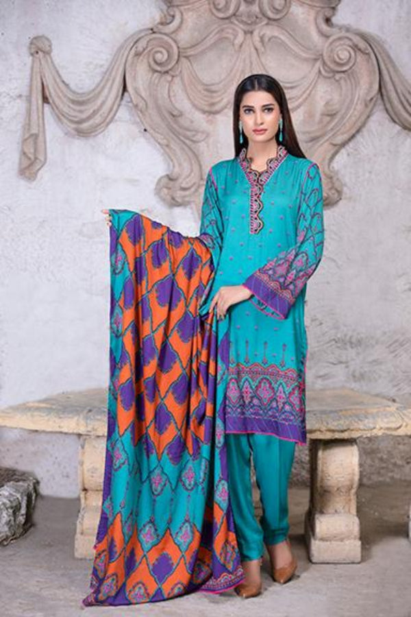 3 Piece - Embroidered Cottel Suit