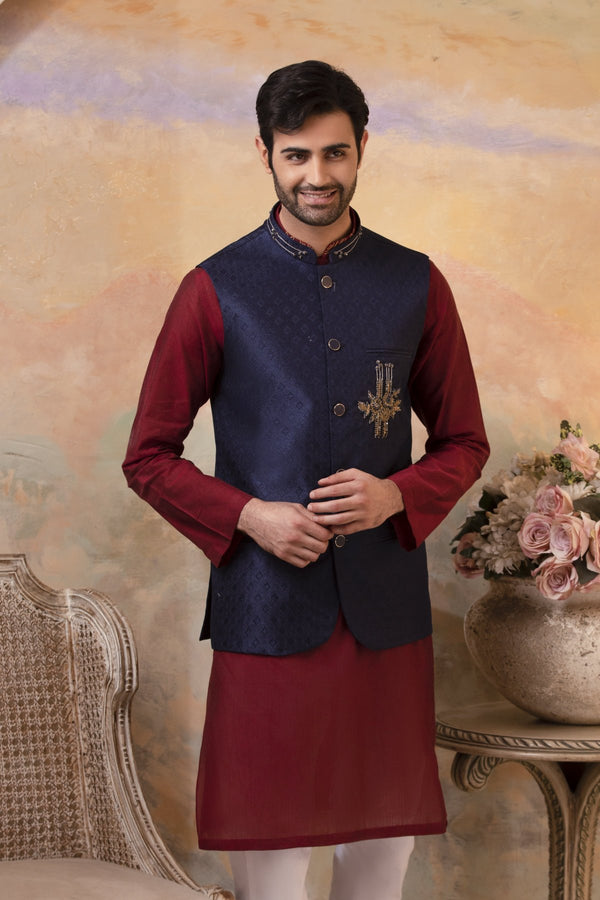 Blue Waistcoat - Ethnic Wear