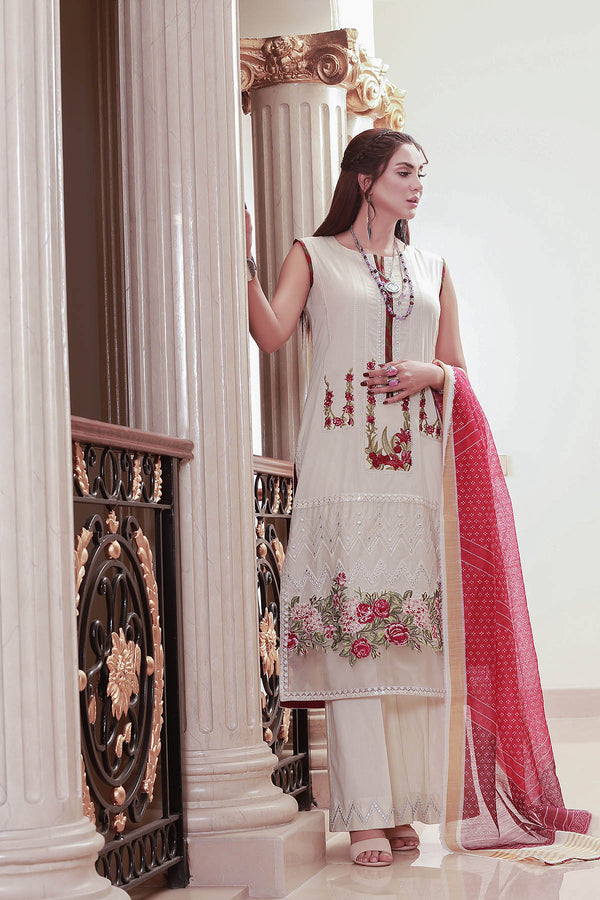 3 Piece - Embroidered Khaadi Net Suit