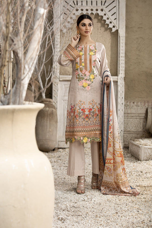 Elegant Embroidered Lawn Dress