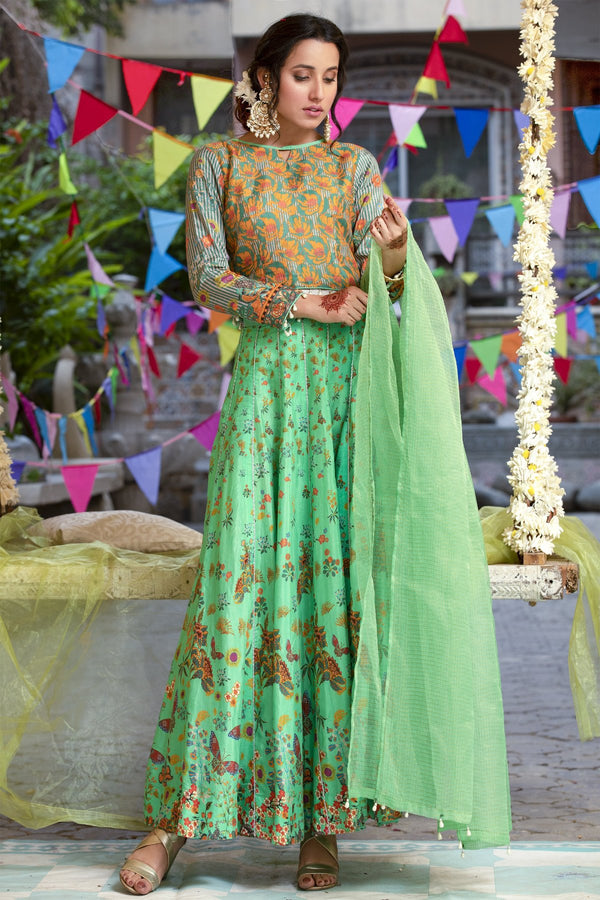 Classic Green Silk Dress