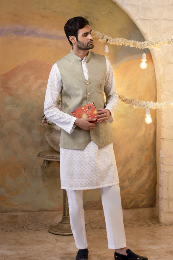 Olive Waistcoat- Ethnic Wear